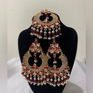 Jhumka earrings & Tikka